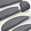 vidaXL Stair Mats 15 pcs 56x17x3 cm Anthracite Half Round