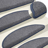 vidaXL Stair Mats 15 pcs 56x17x3 cm Anthracite Half Round
