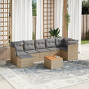 vidaXL 8-delige Loungeset met kussens poly rattan zwart