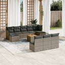 vidaXL 11-delige Loungeset met kussens poly rattan zwart