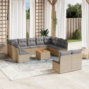 vidaXL 12-delige Loungeset met kussens poly rattan zwart
