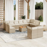 vidaXL 13-Piece Poly Rattan Lounge Set with Cushions Black