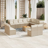 vidaXL 13-delige Loungeset met kussens poly rattan zwart