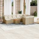 vidaXL 11-delige Loungeset met kussens poly rattan zwart