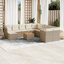 vidaXL 12-delige Loungeset met kussens poly rattan zwart