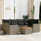 vidaXL 7-delige Loungeset met kussens poly rattan zwart