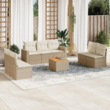 vidaXL 8-delige Loungeset met kussens poly rattan zwart