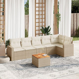 vidaXL 7-delige Loungeset met kussens poly rattan zwart