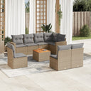 vidaXL 9-piece Poly Rattan Lounge Set with Cushions Black