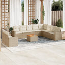 vidaXL 11-delige Loungeset met kussens poly rattan zwart