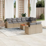 vidaXL 9-delige Loungeset met kussens poly rattan zwart