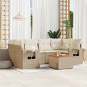 vidaXL 7-delige Loungeset met kussens poly rattan zwart
