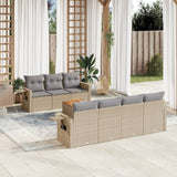 vidaXL 8-delige Loungeset met kussens poly rattan zwart