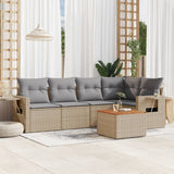 vidaXL 6-Piece Lounge Set with Cushions Poly Rattan Black