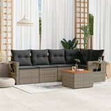 vidaXL 6-Piece Lounge Set with Cushions Poly Rattan Black