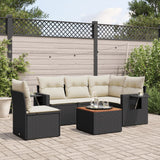 vidaXL 6-Piece Lounge Set with Cushions Poly Rattan Black