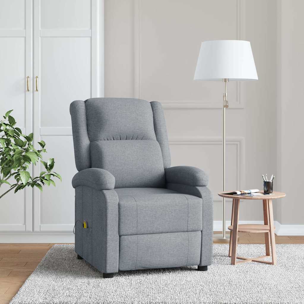 vidaXL Massagestoel stof lichtgrijs