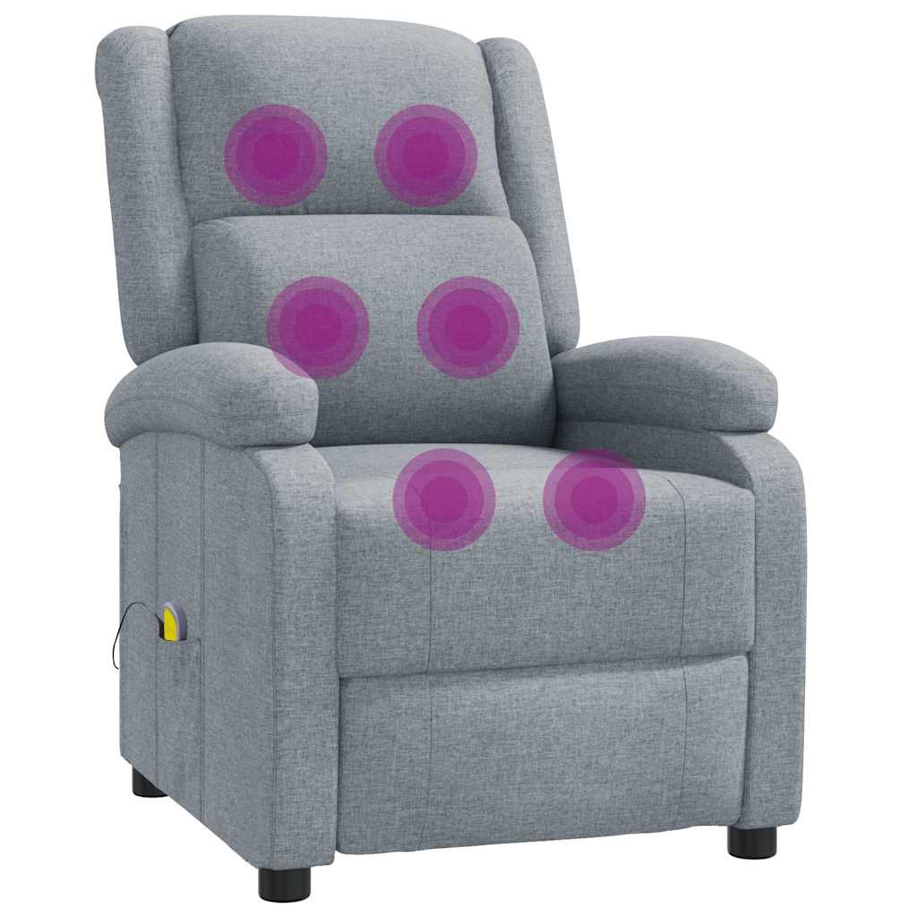 vidaXL Massagestoel stof lichtgrijs