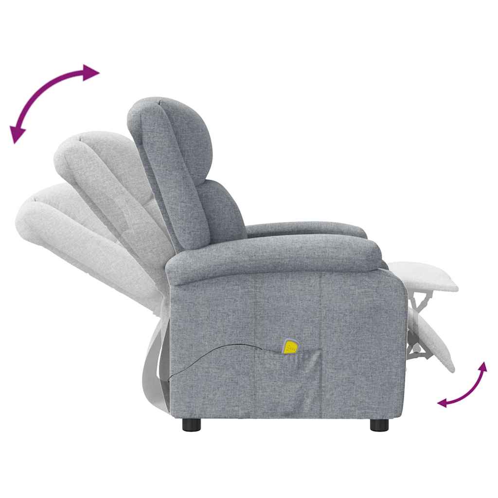 vidaXL Massagestoel stof lichtgrijs