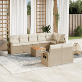 vidaXL 9-piece Poly Rattan Lounge Set with Cushions Black