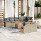 vidaXL 9-piece Poly Rattan Lounge Set with Cushions Black