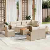 vidaXL 9-piece Poly Rattan Lounge Set with Cushions Black