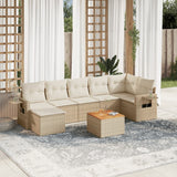 vidaXL 8-delige Loungeset met kussens poly rattan zwart