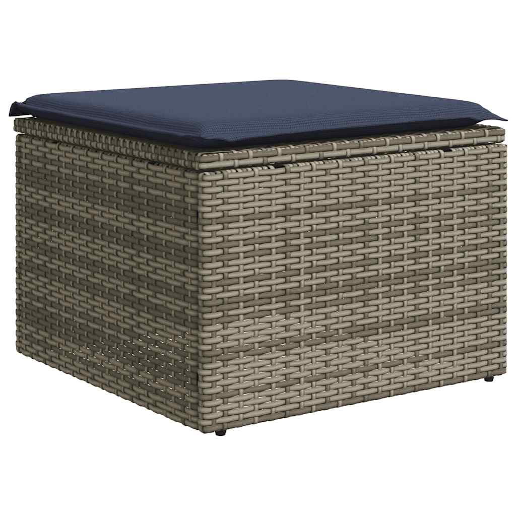 vidaXL 8-delige tuinbankset met kussens, zwart polyrotan