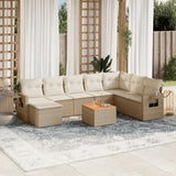 vidaXL 9-piece Poly Rattan Lounge Set with Cushions Black