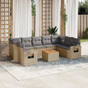 vidaXL 10-delige Loungeset met kussens poly rattan zwart