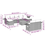 vidaXL 10-piece Garden Sofa Set with Cushions Black Poly Rattan