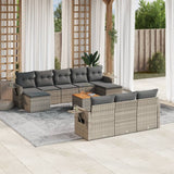 vidaXL 11-delige Loungeset met kussens poly rattan zwart