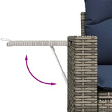 vidaXL 13-piece Garden Sofa Set with Cushions Black Poly Rattan