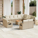 vidaXL 13-delige Loungeset met kussens poly rattan zwart