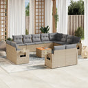 vidaXL 13-delige Loungeset met kussens poly rattan zwart