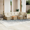 vidaXL 10-Piece Lounge Set with Cushions Poly Rattan Black