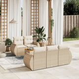 vidaXL 6-Piece Lounge Set with Cushions Poly Rattan Black