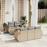 vidaXL 6-Piece Lounge Set with Cushions Poly Rattan Black