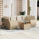 vidaXL 7-delige Loungeset met kussens poly rattan zwart