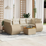 vidaXL 7-delige Loungeset met kussens poly rattan zwart
