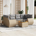 vidaXL 7-delige Loungeset met kussens poly rattan zwart