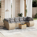 vidaXL 8-delige Loungeset met kussens poly rattan zwart