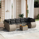 vidaXL 8-delige Loungeset met kussens poly rattan zwart