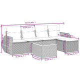 vidaXL 6-Piece Garden Sofa Set with Cushions Black Poly Rattan