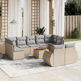 vidaXL 10-delige Loungeset met kussens poly rattan zwart