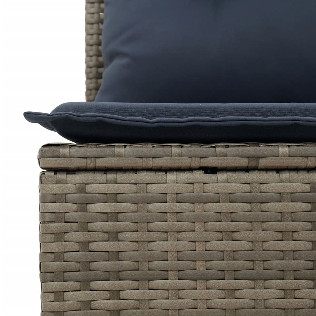 vidaXL 11-Piece Garden Lounge Set with Cushions, Black Poly Rattan