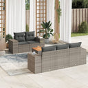 vidaXL 6-delige Loungeset met kussens poly rattan zwart