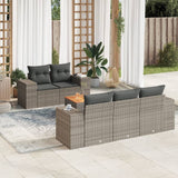 vidaXL 6-delige Loungeset met kussens poly rattan zwart