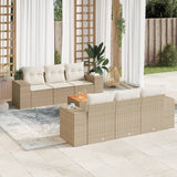 vidaXL 7-Piece Lounge Set with Cushions Poly Rattan Black