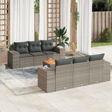 vidaXL 7-Piece Lounge Set with Cushions Poly Rattan Black